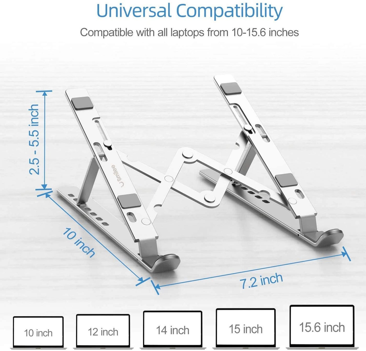 SME02 - Foldable Aluminum Laptop Stand Silver