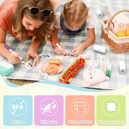 Kids Instant Camera Refill Print Paper - 20 Rolls 2.25x1.18 Inch