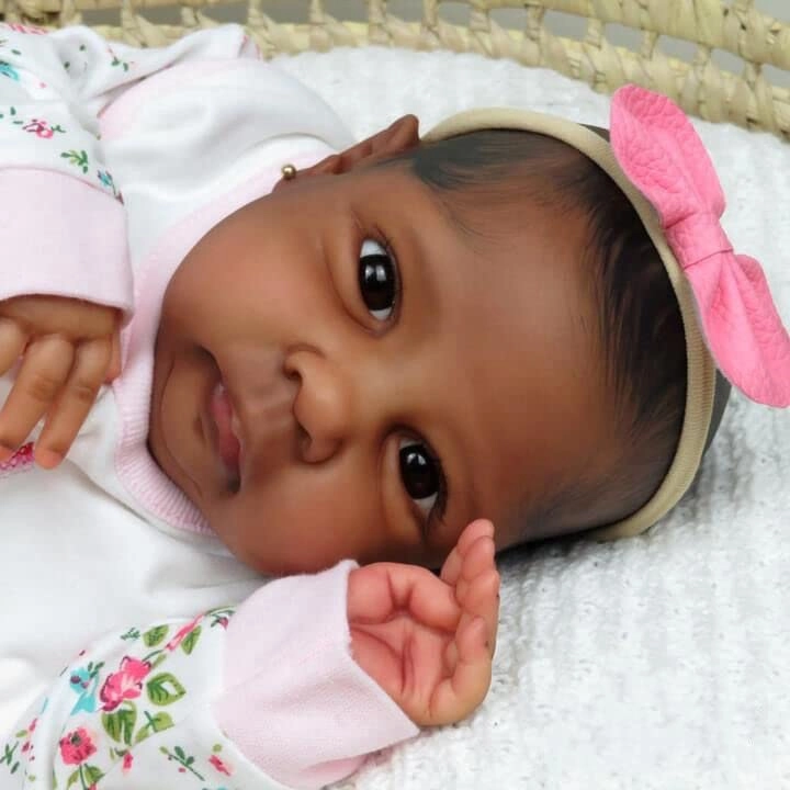 KOKOMANDY Reborn Baby Doll - 19 inch Silicone Black Girl African American Ages 3+