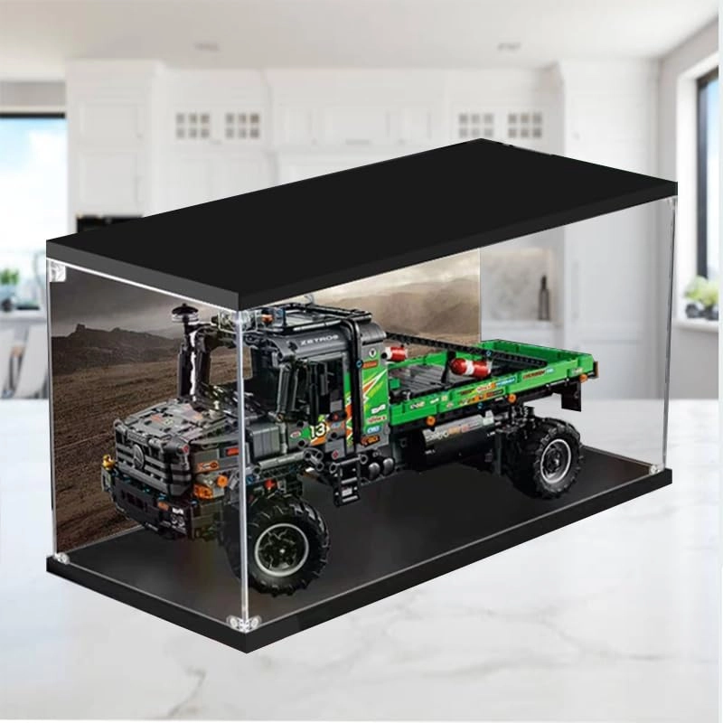 Technic 42129 Display Case - 21.65x9.84x9.84in Acrylic Black Bottom+background