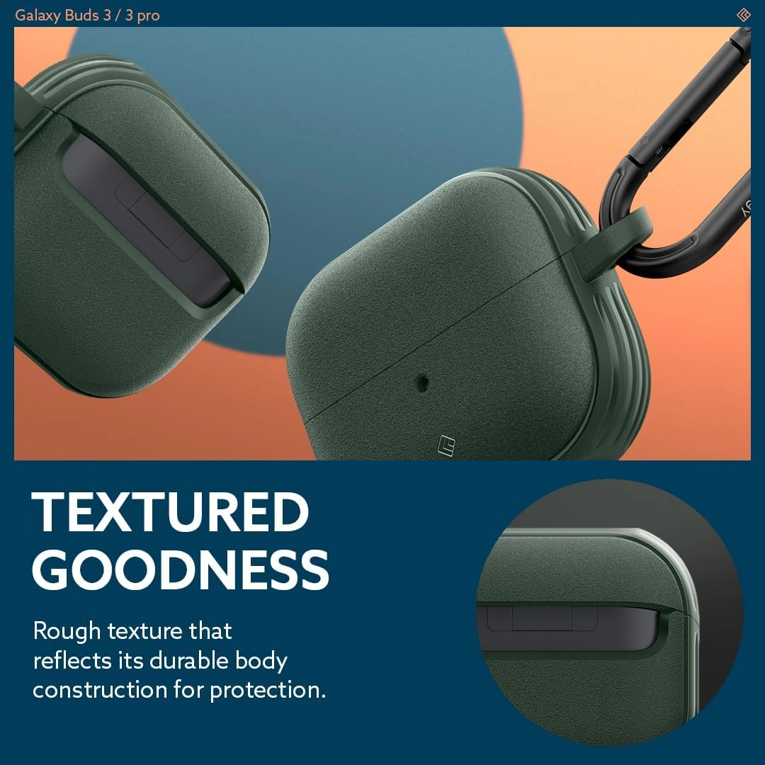 Case for Samsung Galaxy Buds3 and Buds3 Pro - Mil Grade Drop Protection + Carabiner for Universal