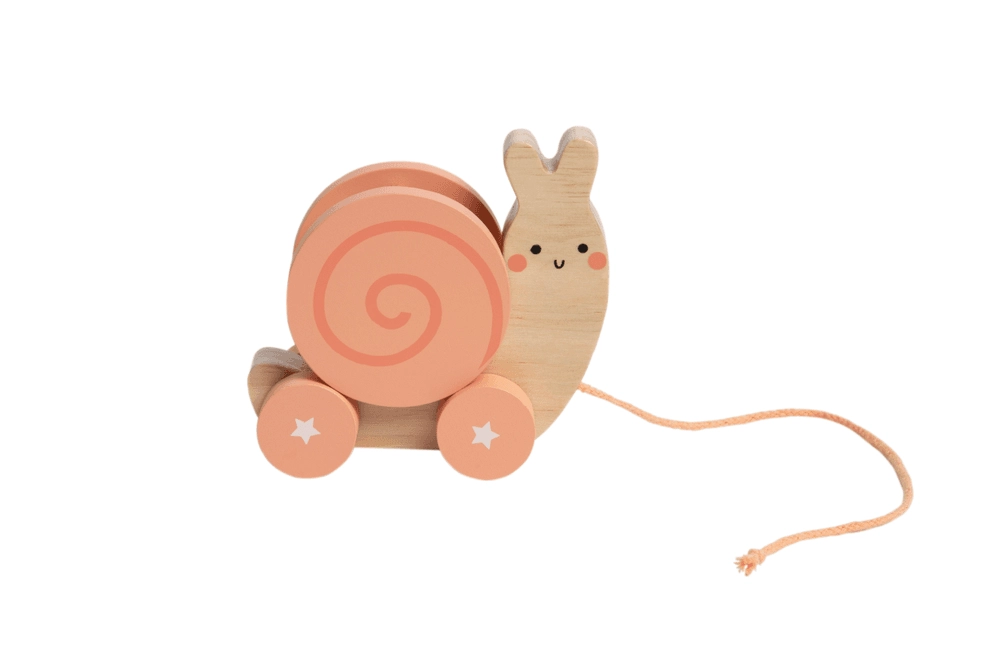 Pearhead Snail Wooden Pull Toy
