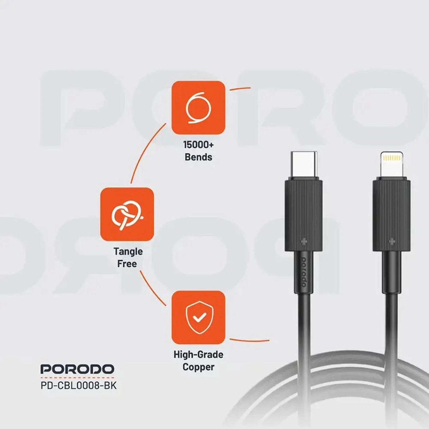 Type-C To Lightning Braided Cable Type-C to Lightning PD 30W Fast Charging 3m