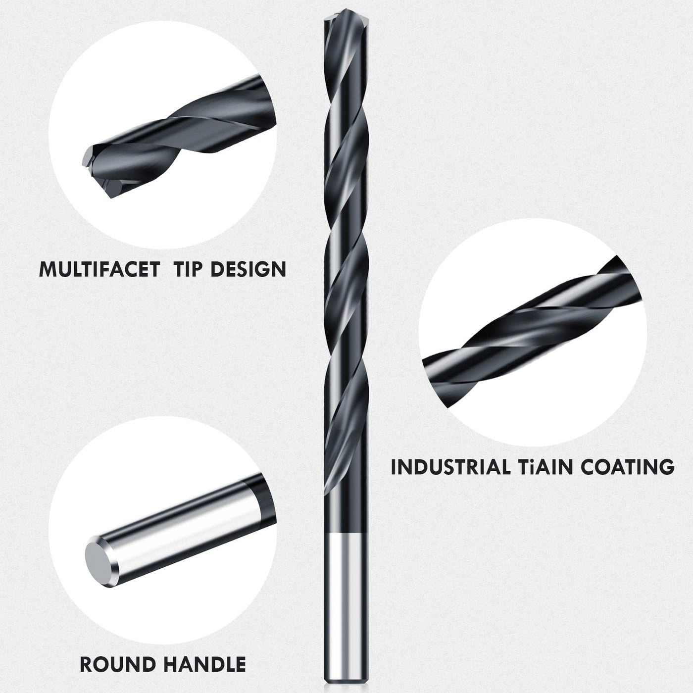 Hex Shank Drill Bit Set - Hss 4241 Titanium Coating 30Pcs (1/16"" - 1/2"")