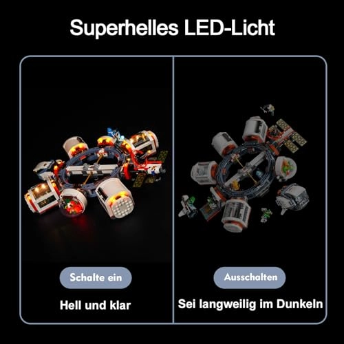 LED Light Set Compatible with 60433 Modular Space Station - Standard Version 10 LEDs USB Battery