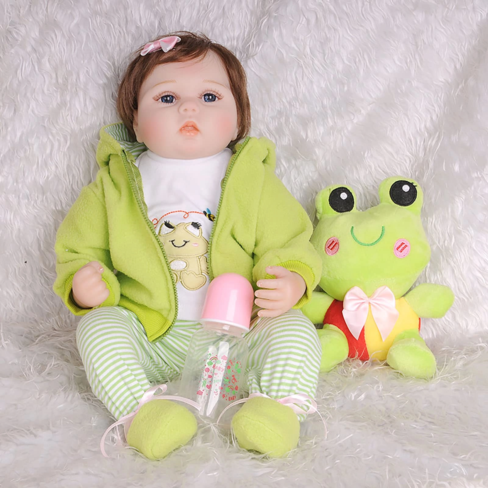 Reborn Baby Doll - 55cm Soft Silicone Limbs Cloth Body