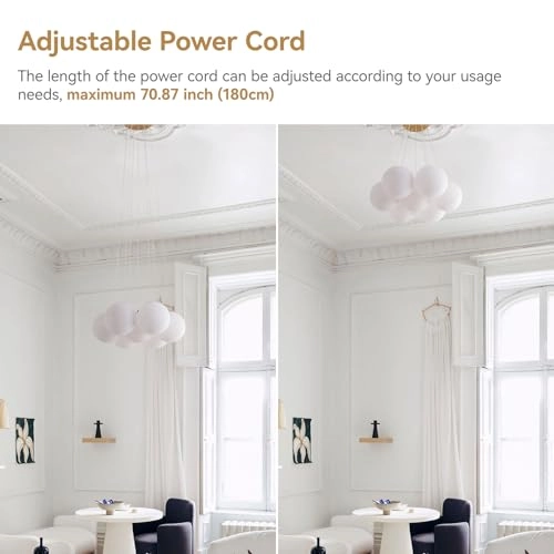 Milk glass bubble chandelier - 70.87inch