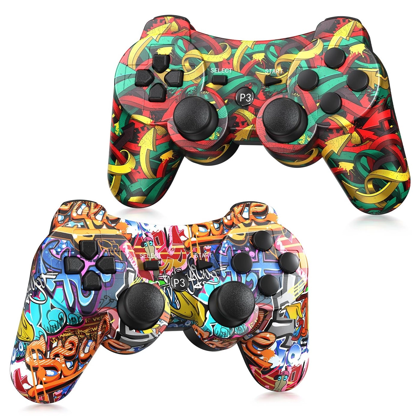 Yinjie Wireless Controller - Graffiti PS3 + Charging Cable