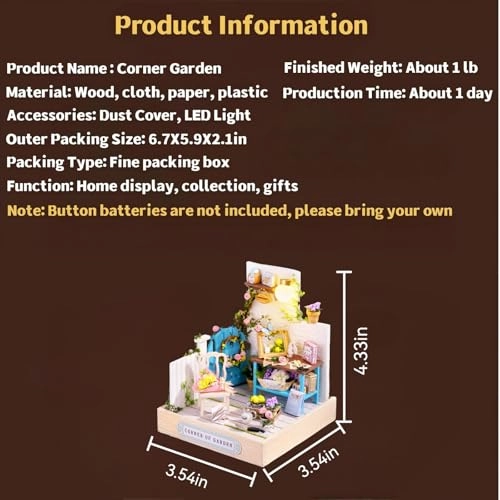 DIY Miniature House Kit - Corner Garden 1:24 Scale