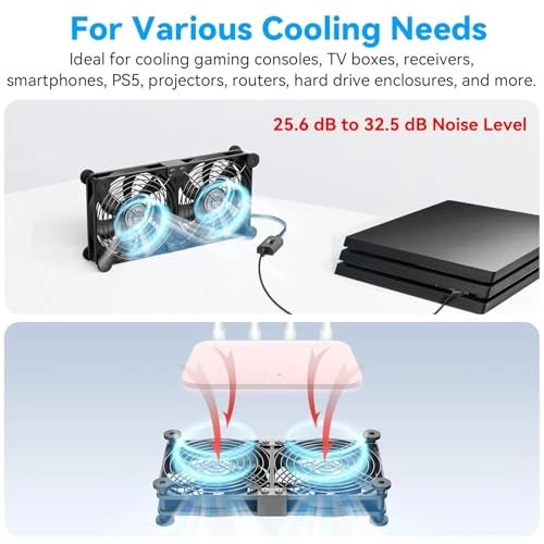 Dual USB Computer Cooling Fan - 2 120mm