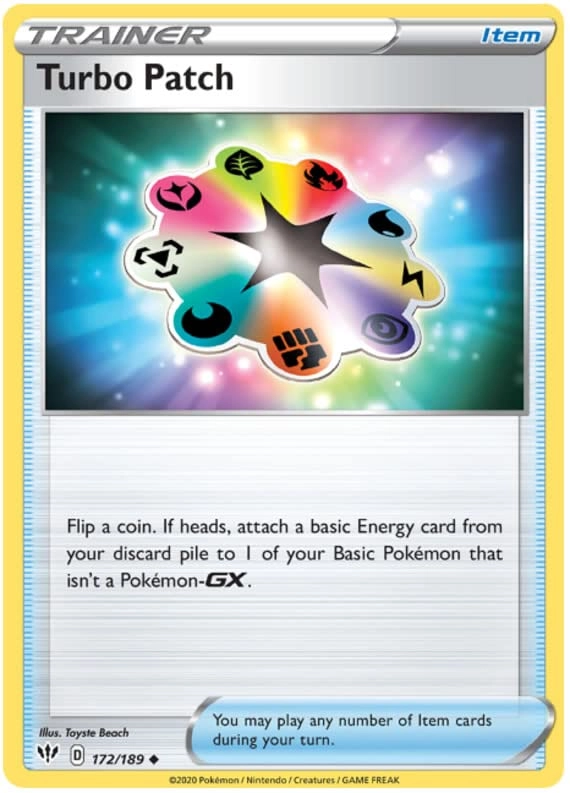 Pokémon Pokemon Turbo Patch 172/189 - English - 1pcs + Toploader