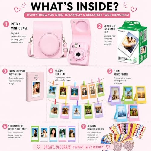 Instax Mini 13 Accessory Kit - Candy Pink 20 Shot