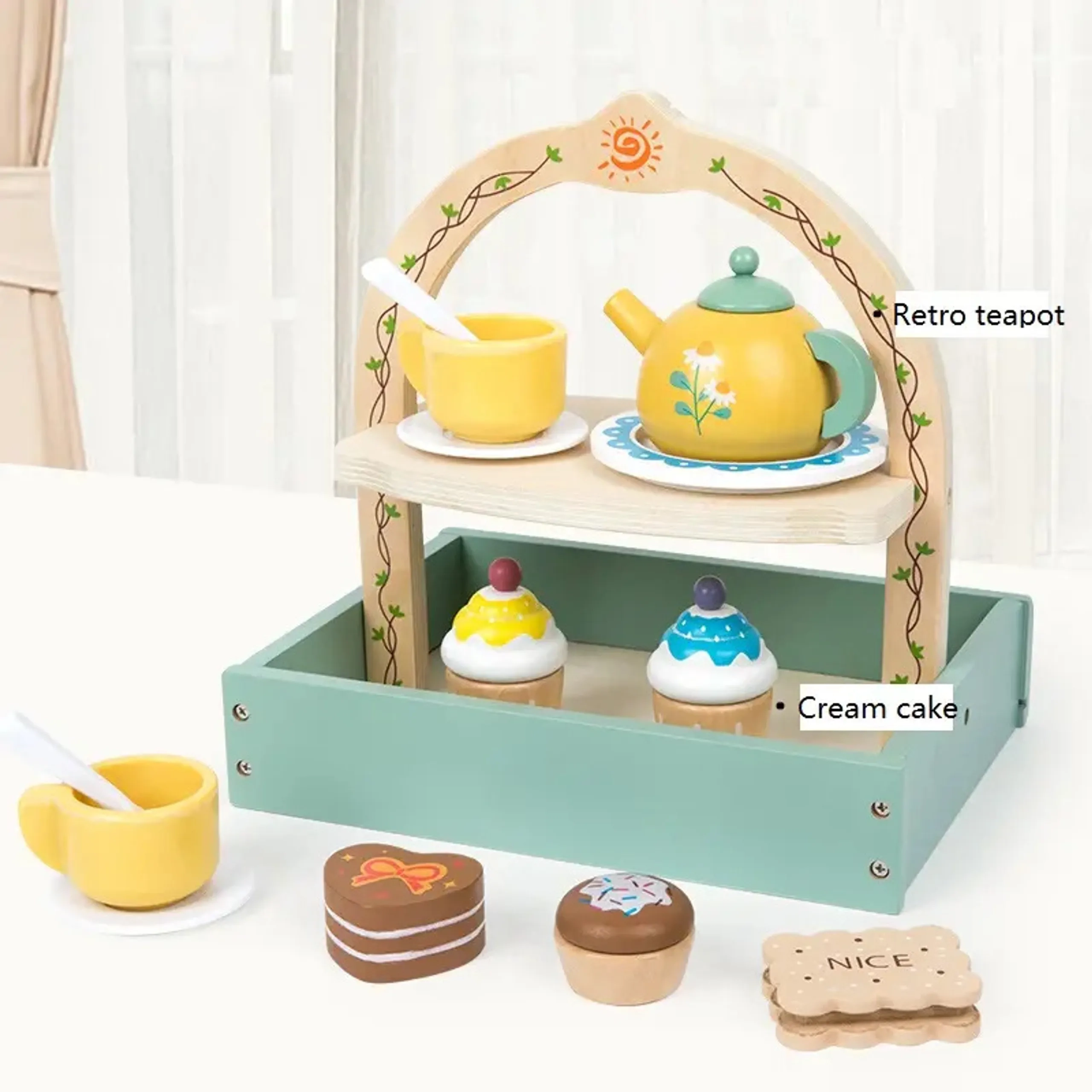 Kids Wooden Tea Pot Set (FP-2104-53)