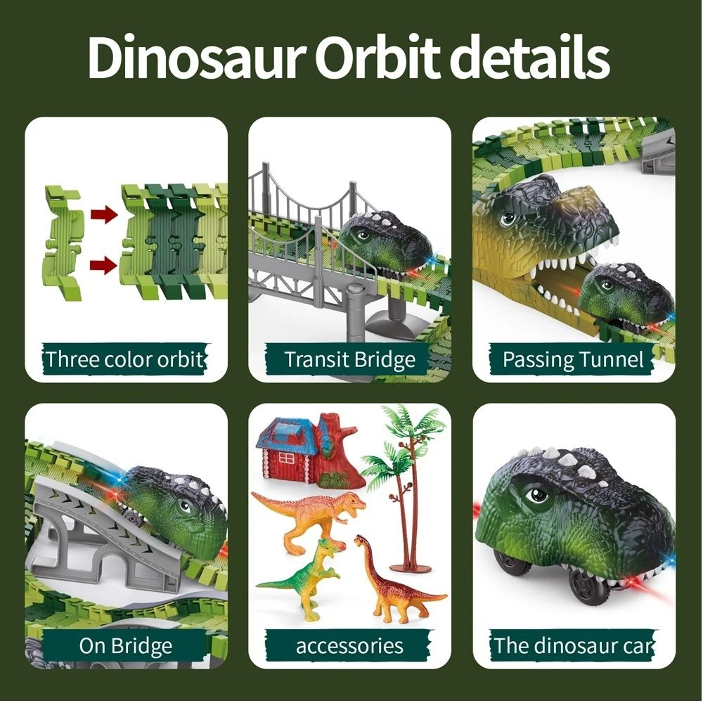 Dinosaur Themed Race Track - 183 Pcs