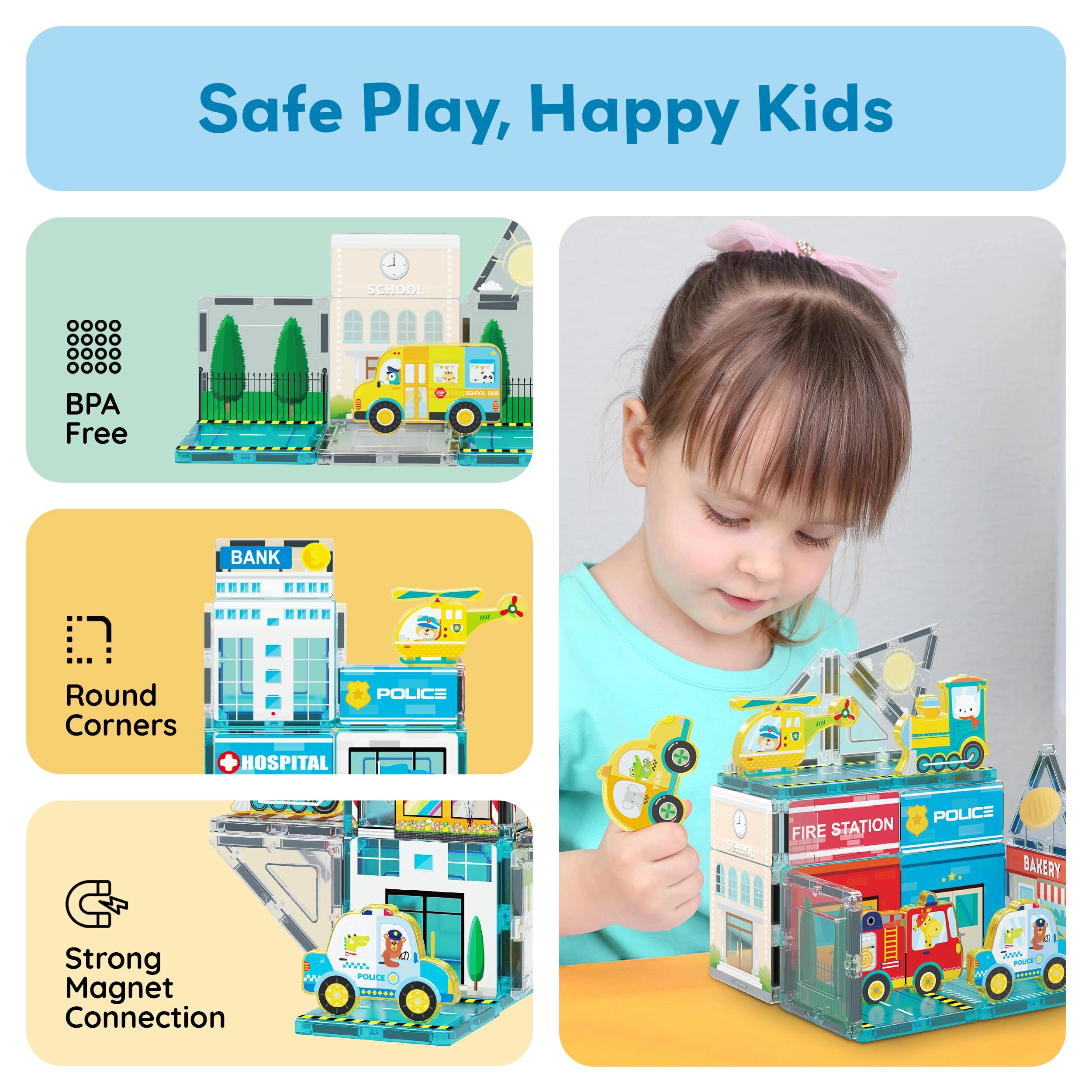 Magnet Tile Building Blocks - Metro City 26 pcs
