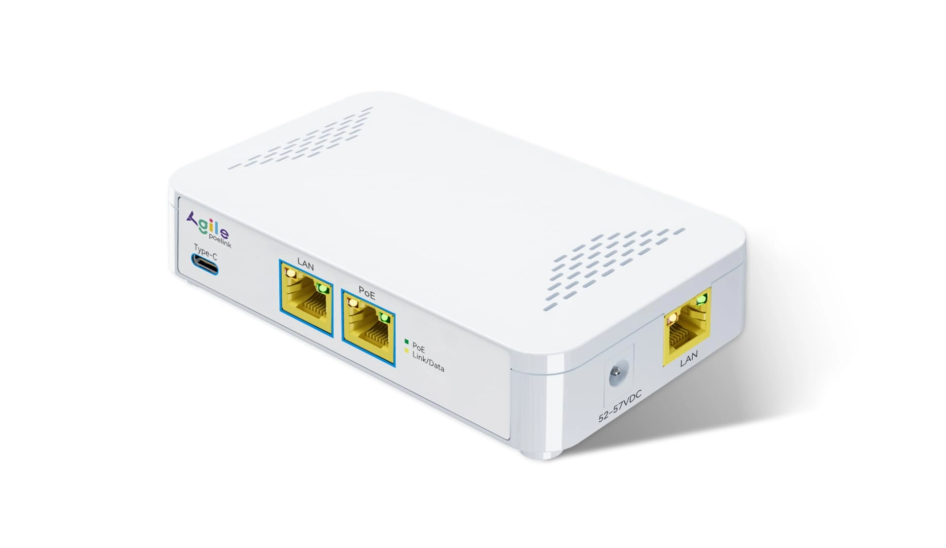 AGILEPOELINK PoE to USB C Switch - 60W 1 Ethernet Port 802.3af/at 1000 Megabits Per Second