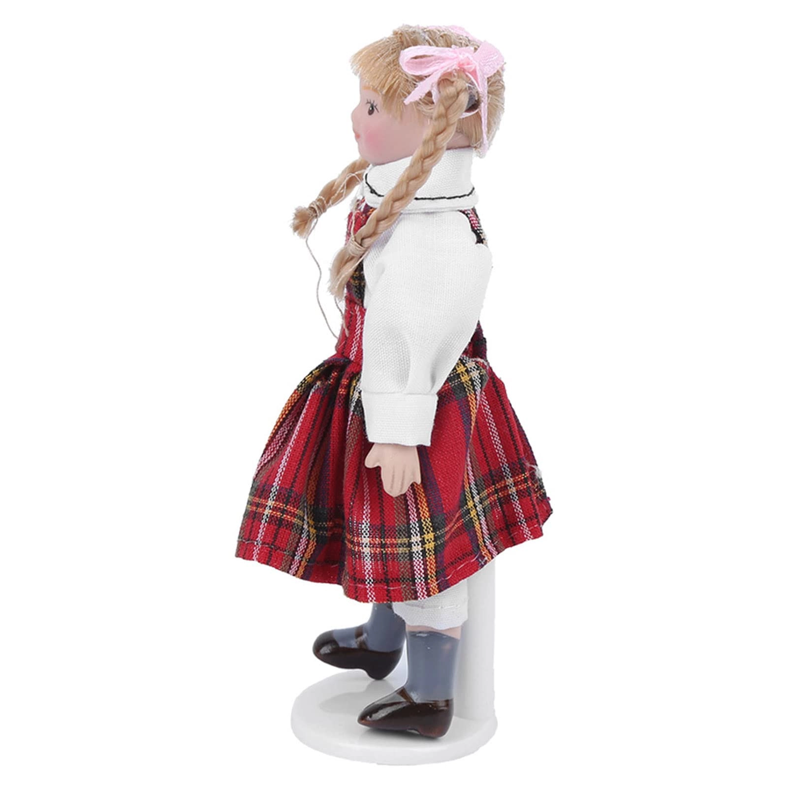 Rcniso Dollhouse Doll - 11 cm Porcelain Long Braid