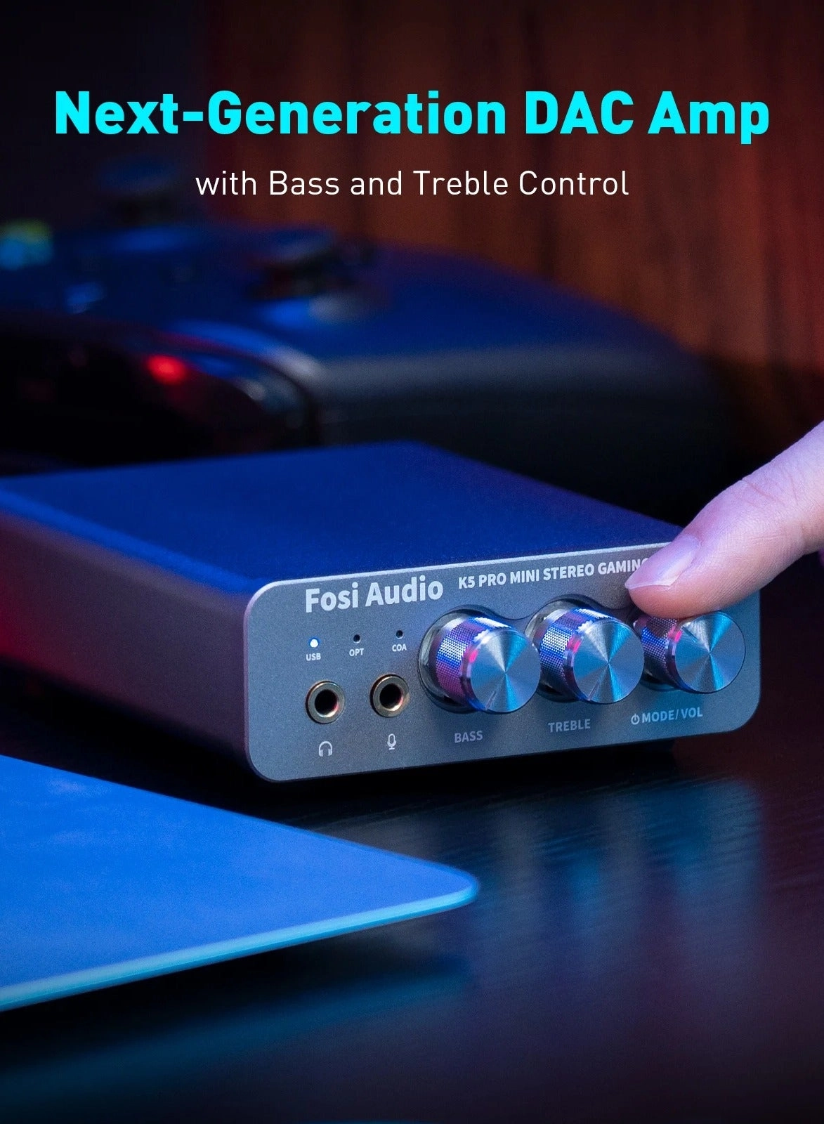 K5 PRO - USB Gaming DAC Microphone Headphone Amplifier