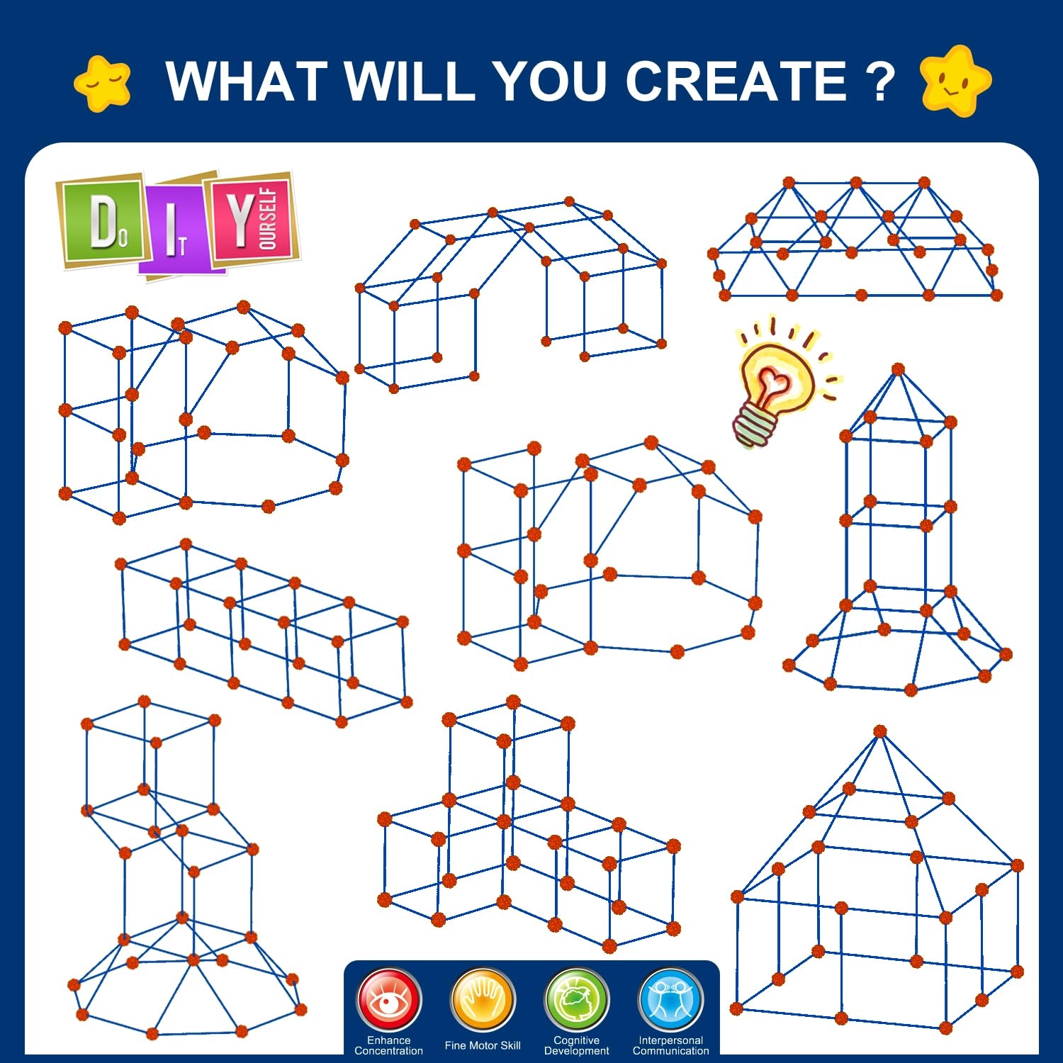 Ultimate Creative Set - 200 pcs Fort building kit