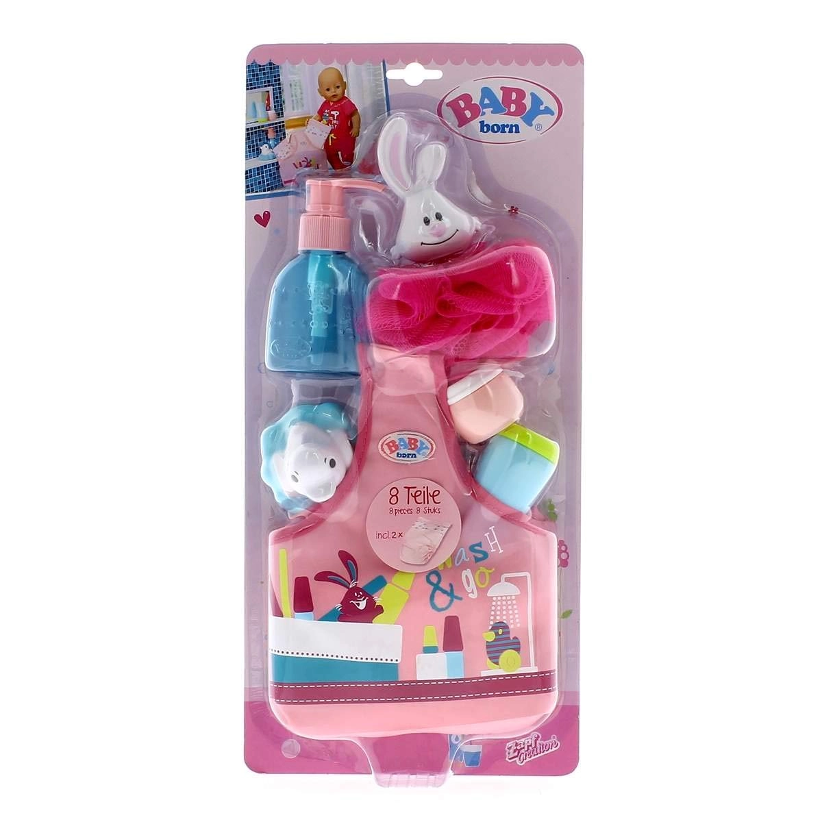 Zapf Bath Fun Set - Eight piece, fits dolls up to 43cm