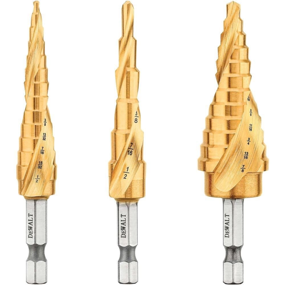 Step Drill Bit Set - Titanium Nitride Coated 3-Piece
