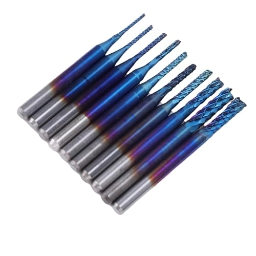 Focket End Mill Set - 0.8-3mm 1/8in 10 pcs