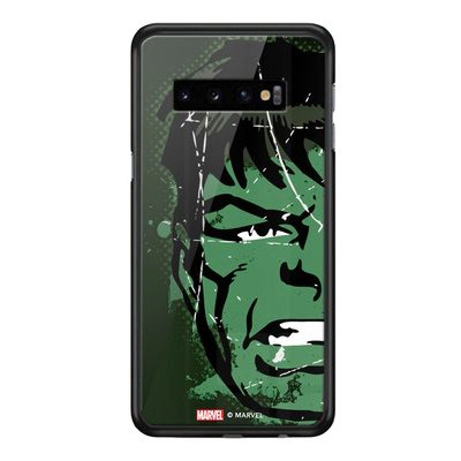 Wackylicious Hulk Sketch Back Case for Galaxy S10 Plus - TPU Bumper Case + Tempered Glass Back