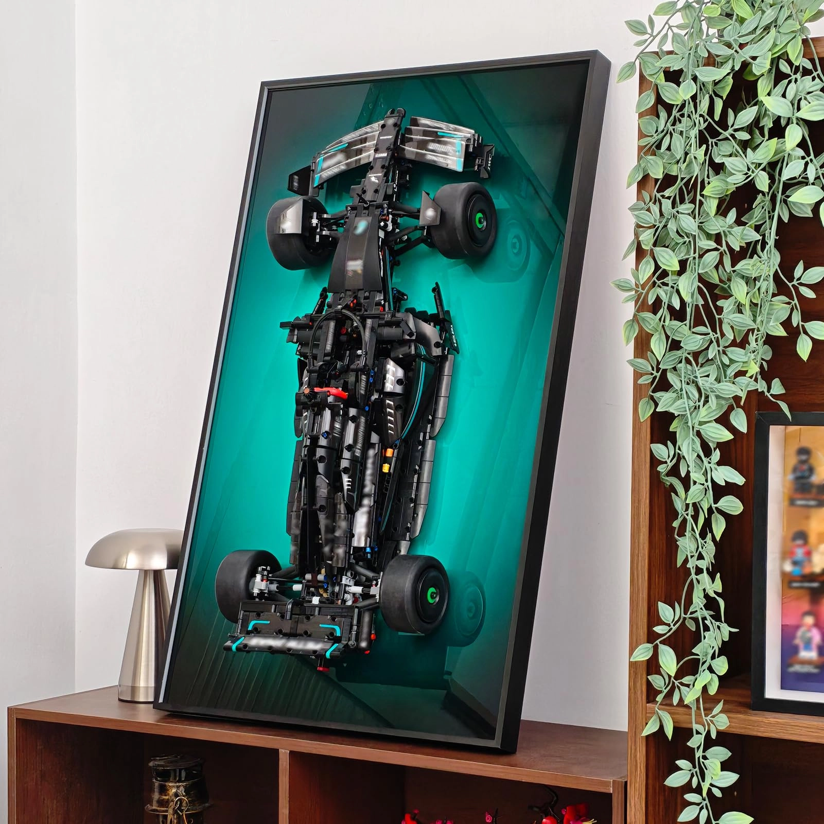 iCUANUTY Wall Display Board for LEGO Technic Mercedes AMG F1 W14 E 42171 - aluminium alloy frame