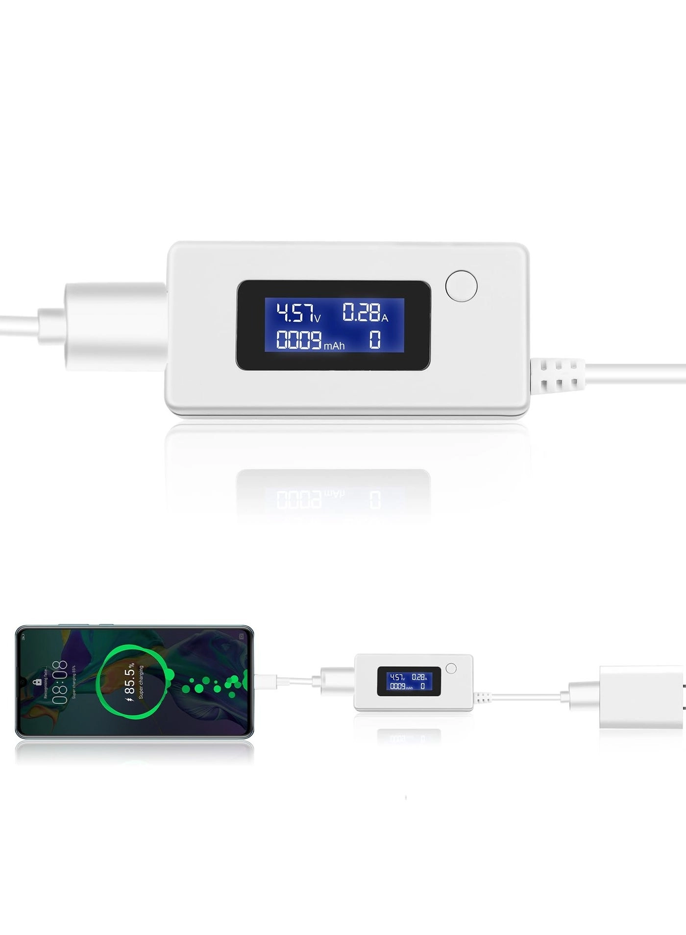 USB C Tester - 2 in 1 IPS Color Screen