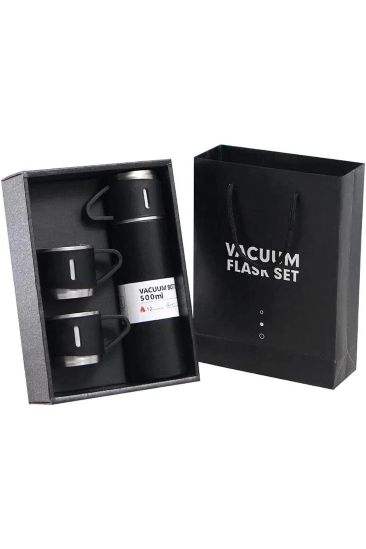 Stainless Steel Vacuum Insulated Water Bottle Set - Double Wall Gift Box Included
