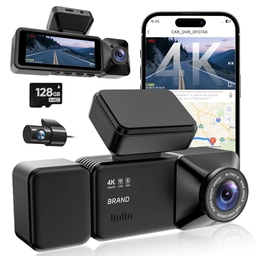 Dash Cam Front and Rear Inside - 4K+1080P+1080P