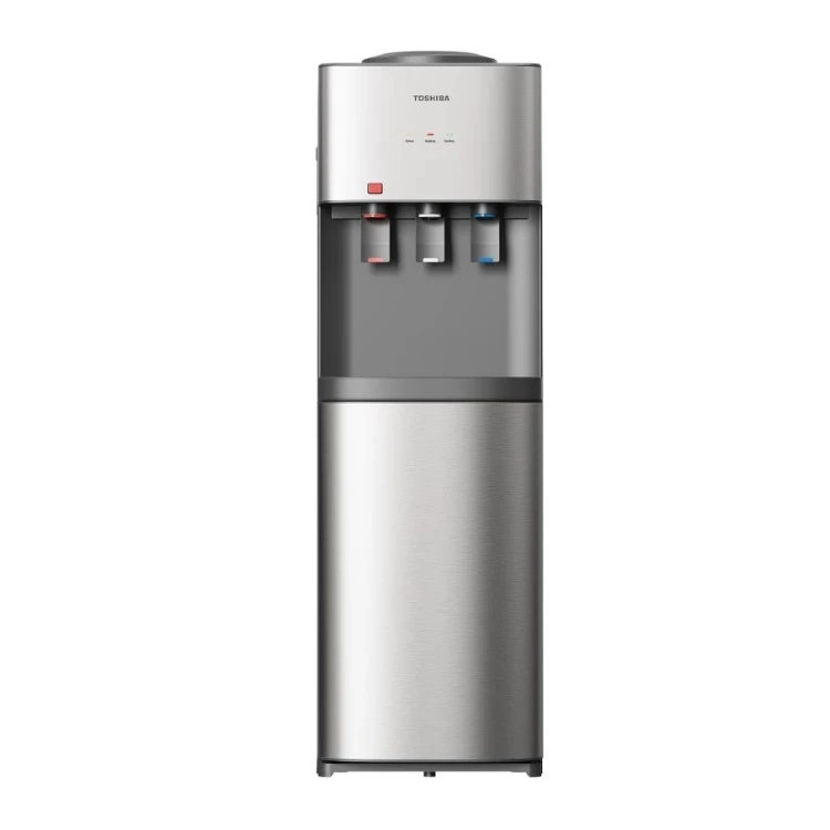 Toshiba Top Load Water Dispenser - 3 Tap Stainless Steel Black