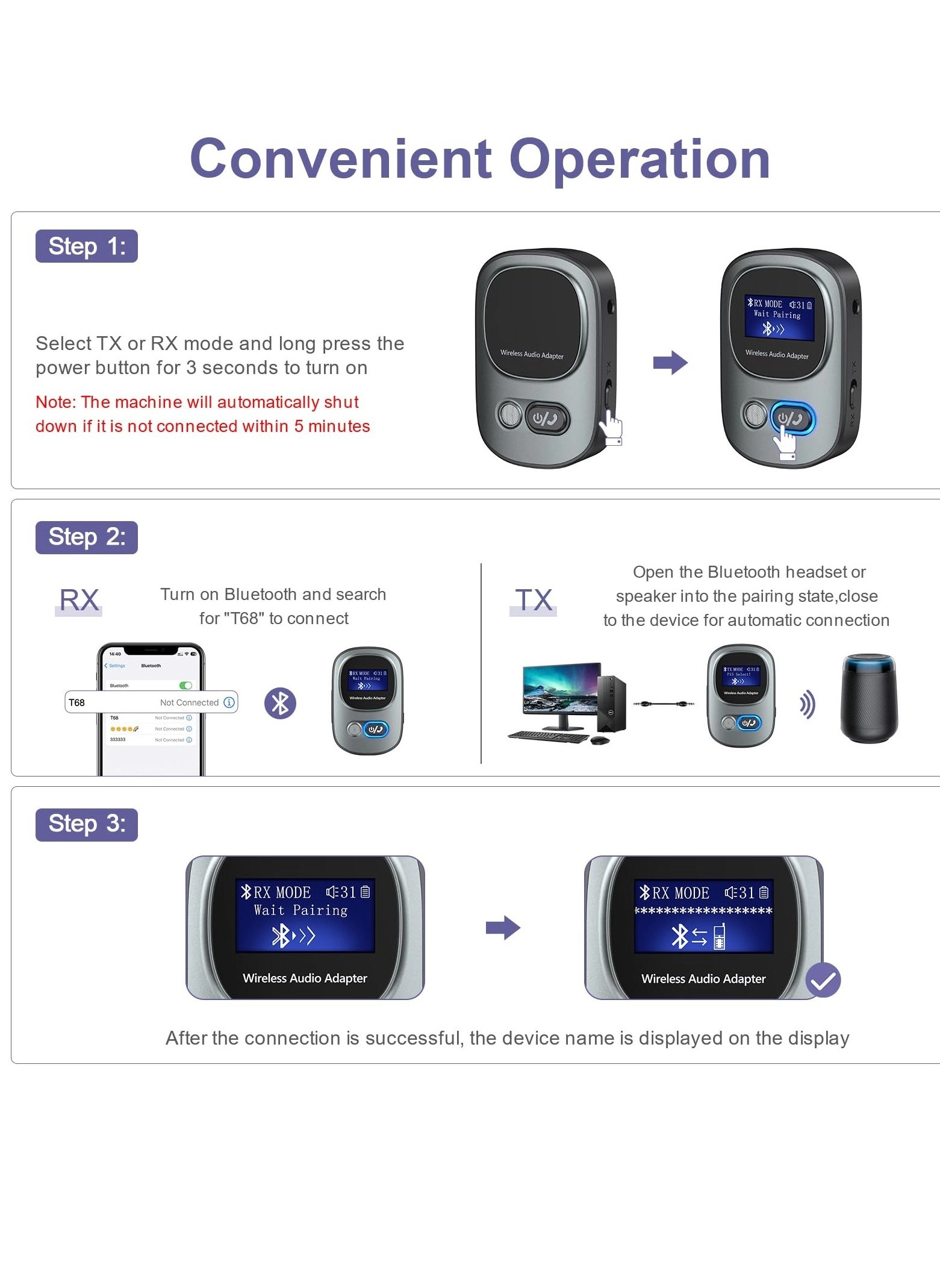 Bluetooth 5.3 Transmitter and Receiver 5.3