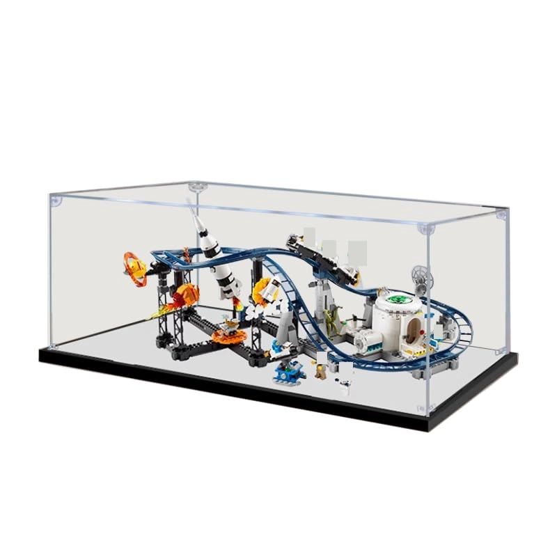 LegoCreator Clear Acrylic Display Case (31142) - 60x30x30cm Acrylic Wood Bottom+alloy Edge