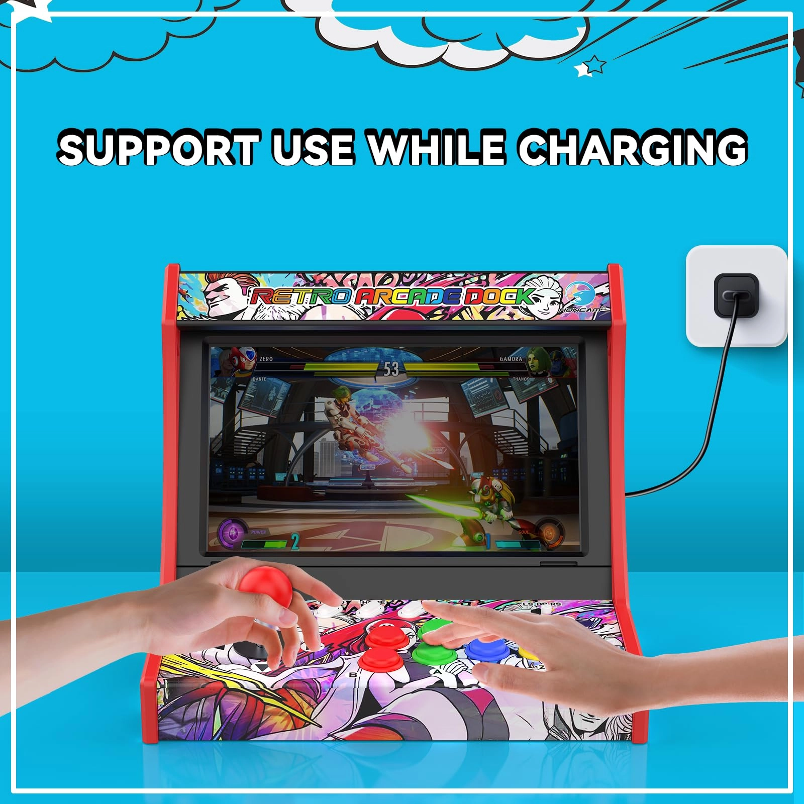 Retro Arcade Stick - Neon Switch 2/OLED/Switch