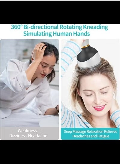 Portable Head Massager - 3 Speed Modes 8 Massage Claws Waterproof