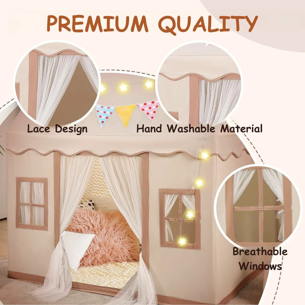 Play Tent House - Large Beige 120 x 100 x 130 cm