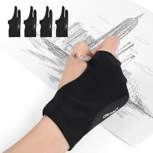 Artist Glove - 4 Pack 3.15 x 8.07 inch Black
