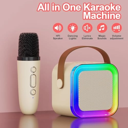 Rechargeable Wireless Mini Portable Bluetooth Karaoke Machine - Multicolor