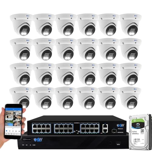 4232S - 32-Channel 4K NVR 8TB + 5091IP - 5MP 1920p + CAT60 - 60FT CAT5E + CAT100 - 100FT CAT5E + SW2402G - 24 Ports PoE Switch