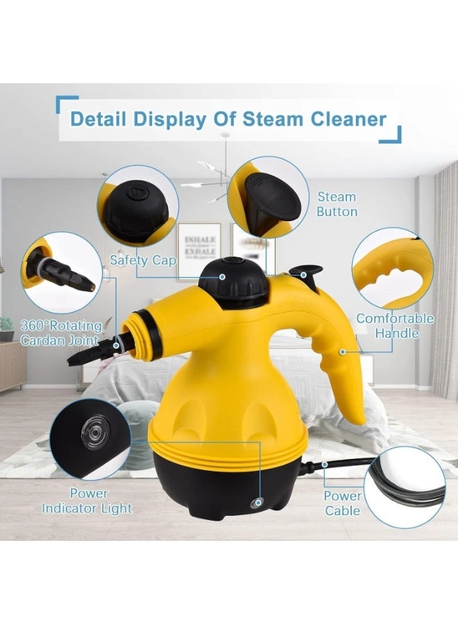 Portable Handheld Steam Cleaner - 1000w 9 Pieces Accessories