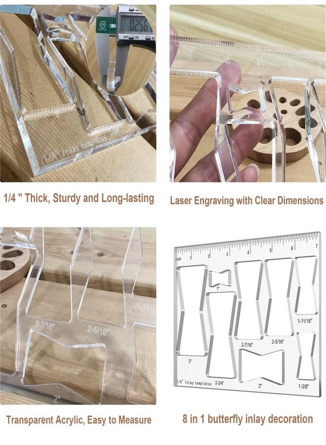 Router Template - 8 in 1 Bowtie Butterfly Inlay