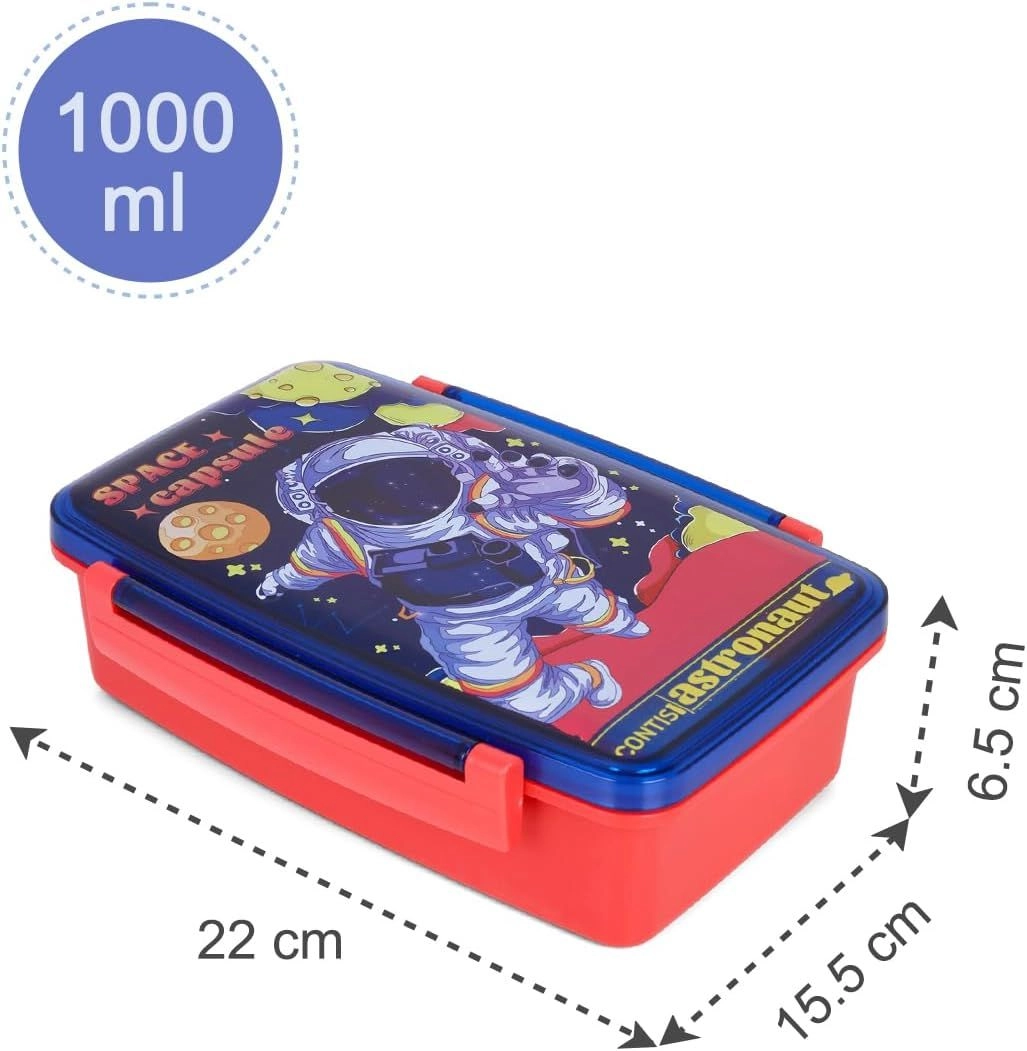 Bento Lunch Box With Spoon And Fork - Astronaut Blue 1000ml
