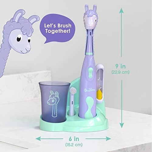 Kids’ Electric Toothbrush Set - Ages 3+ 2 Brush Heads 2-Minute Timer