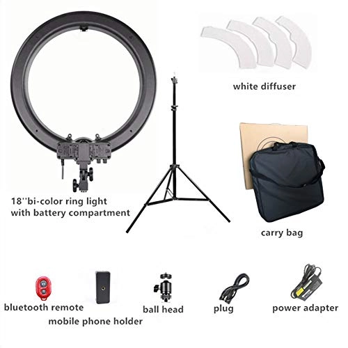 LED Ring Light - 18-inch 3 Color Modes 10 Brightness