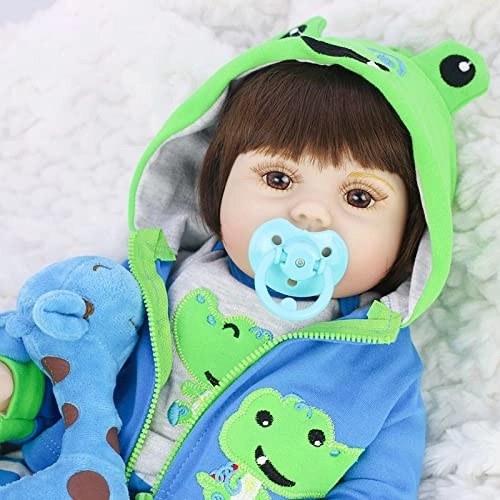 Reborn Baby Doll - 22 Inch Vinyl Brown Eyes