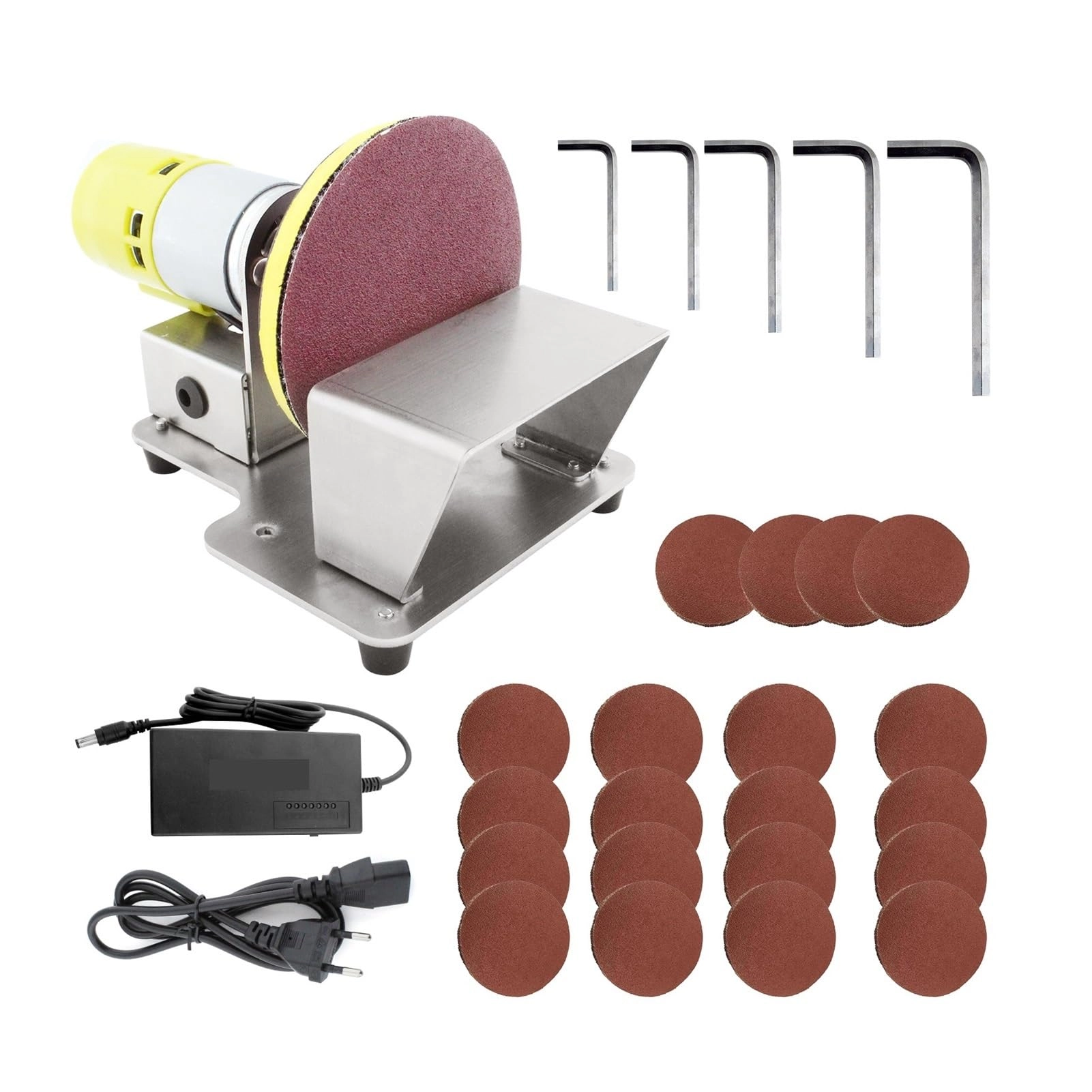 LPSlajk Rotary Polisher - 7 Variable Speed 20 Pieces Sanding Discs