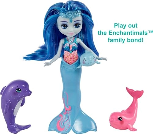 Dorinda Dolphin Doll - 6-in Removable Tail + Dolphin Figure - 3 Figures