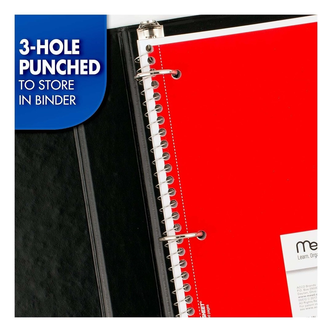 3 Subject Notebook Spiral - Lined 150 Sheets