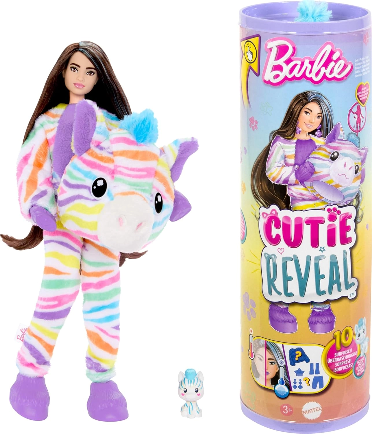 Barbie Cutie Color Reveal Zebra Doll - 10 Surprises Ages 5+